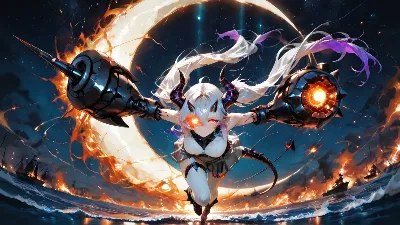 紅蓮の海を舞う双砲の魔装少女