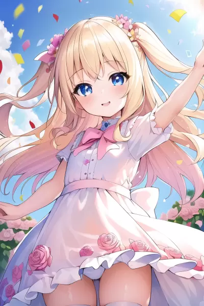 お祝いする金髪少女 その3