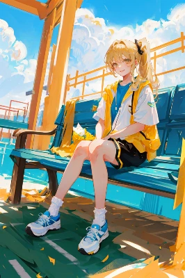 金髪ポニーテール