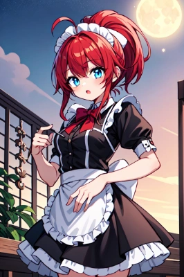 月と赤髪のメイド