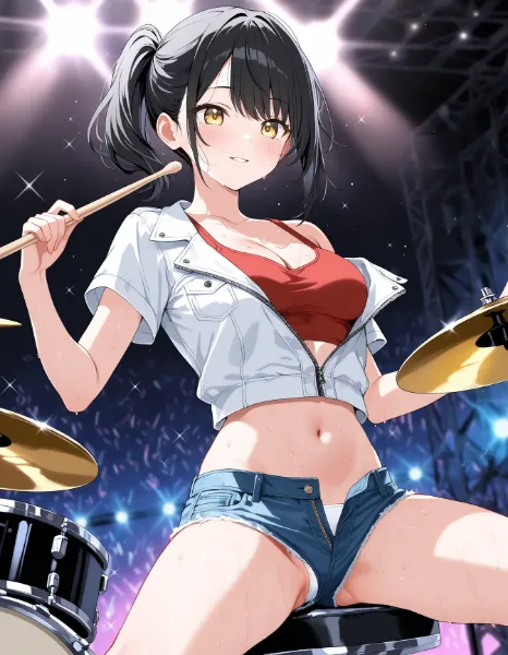 ステージの熱きドラマー少女