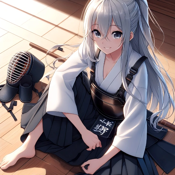 お面を外した剣道少女