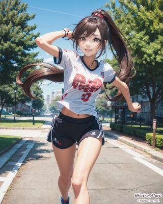 公園でランニング