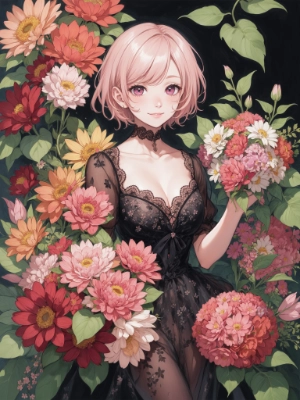 flower and girl