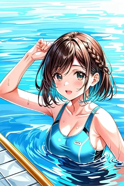 泳ぎ見てくれました