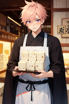 豆腐屋さんの男性店員