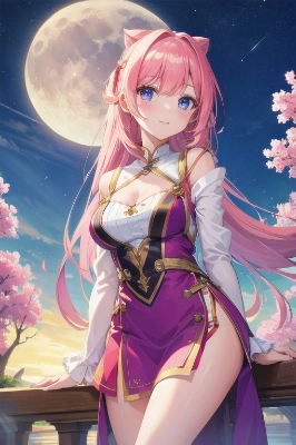 美少女 お月見