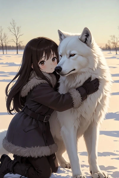 少女とツンドラ狼