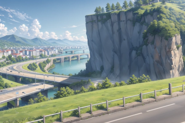 TRPG用背景素材　爆破されそうな崖