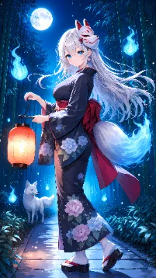 月見の狐火行列