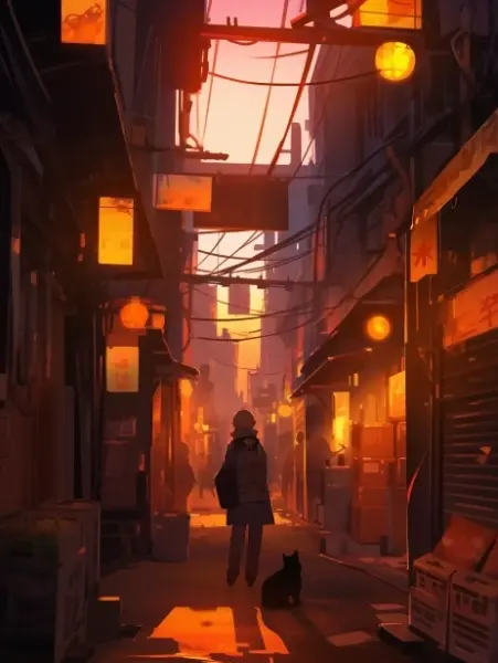 オレンジ色の街