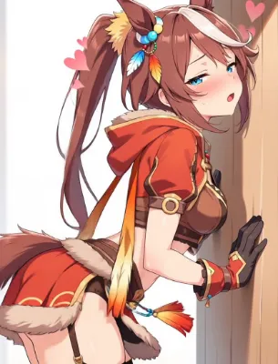 幸せそうな馬耳少女