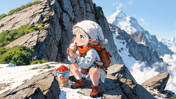 山頂でソフトクリーム 最高！　＃中級者編