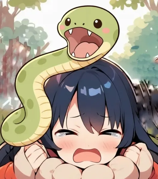 蛇に襲われるアイーシャ