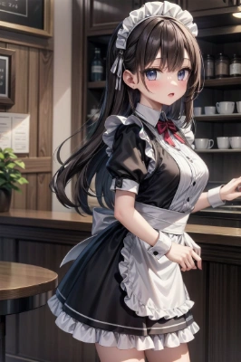 メイド服を着た美少女