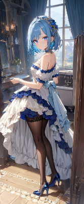 バスルームの青髪さん