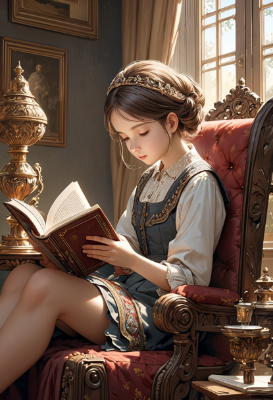 お題：読書（少女）