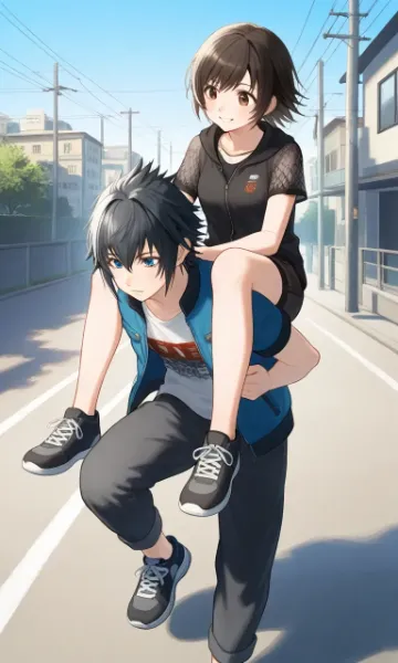 おんぶで帰る放課後