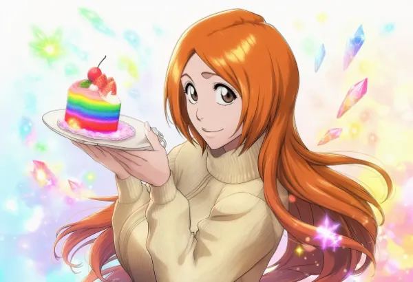 BLEACH(ブリーチ)井上織姫とカラフルケーキ画像