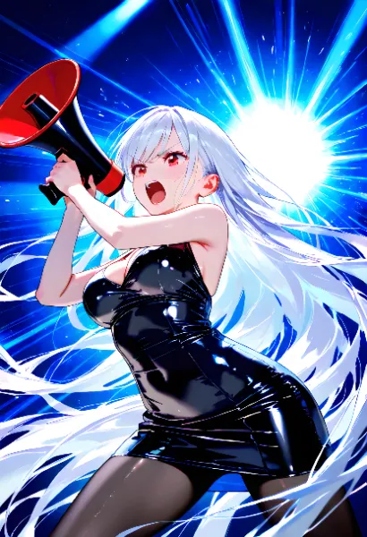 白銀のメガホンガール