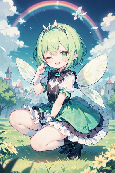 雲の隙間から虹🌈