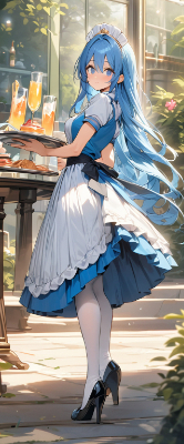 ドレスみたいな制服のウエイトレスさん