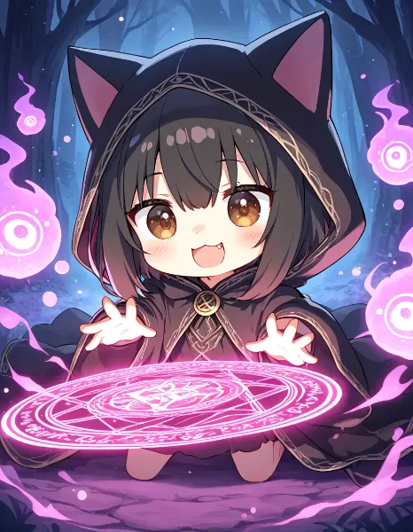 魔法陣で召喚ニャ！