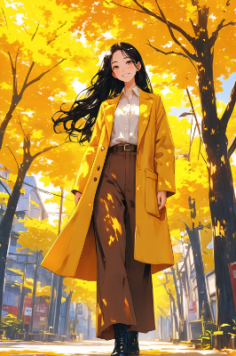 銀杏並木を散策