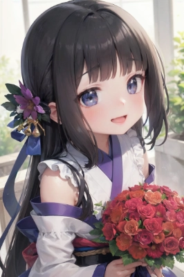 花束と女子