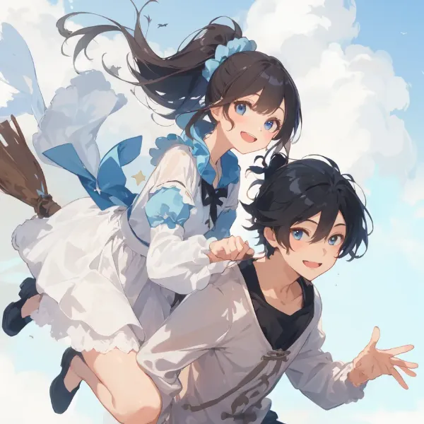 ほうきに乗って