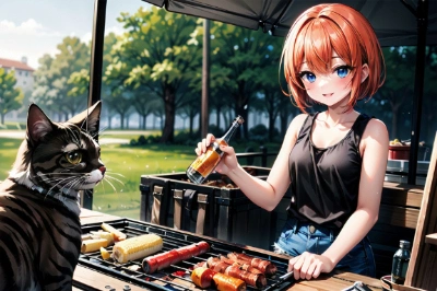 猫とBBQ