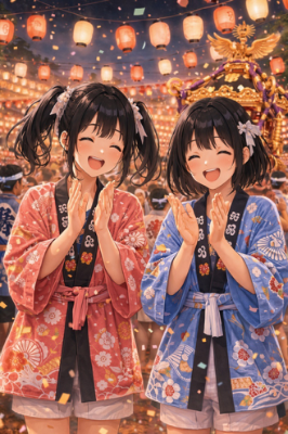 笑顔が奏でる、祭りの夜