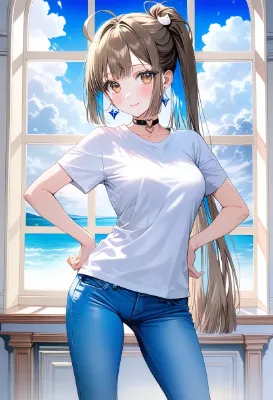 モデル撮影の春子