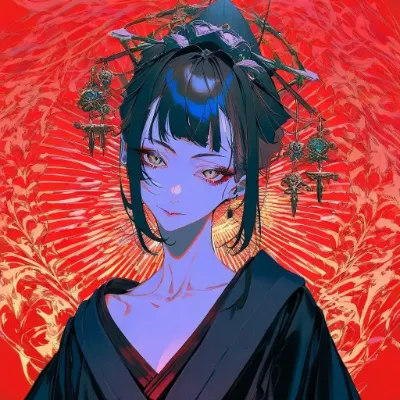 紅の華に包まれる青き少女