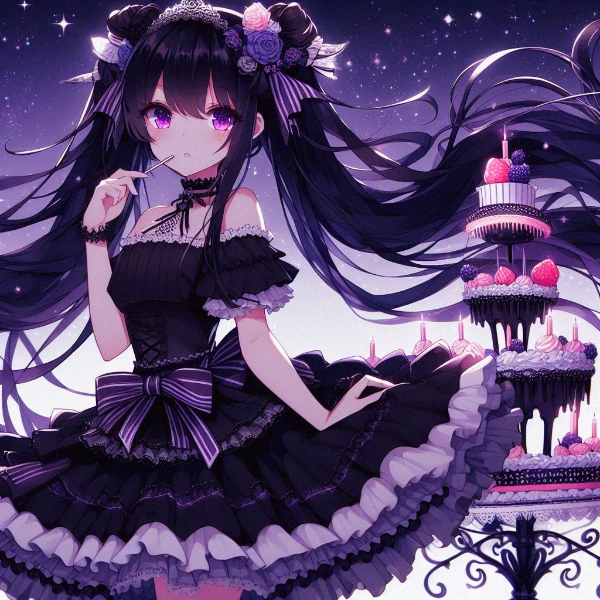 カチューシャをつけた、黒髪ツインテール少女＊その2(4枚)