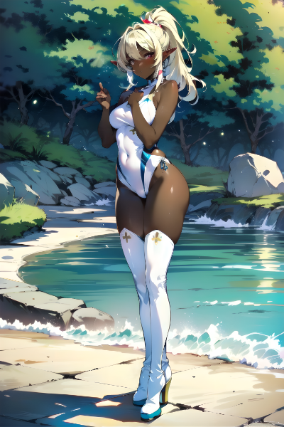水着エルフ