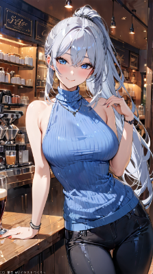 青のセーター