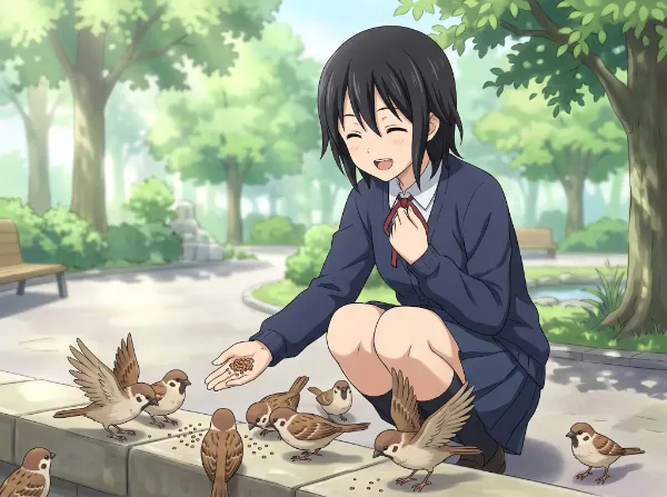 鳥たちとの優しい時間