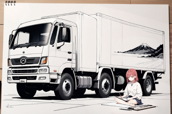 デコトラ絵師(鉛筆画)