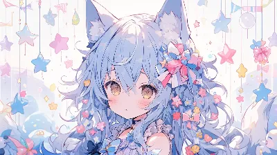 星降る夜に微笑む青狐の祝福