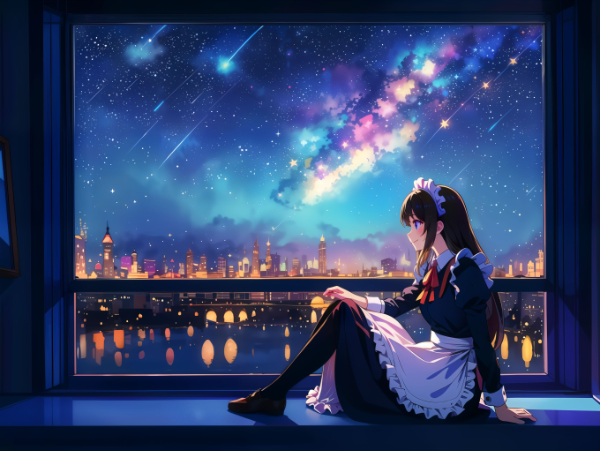 窓辺のメイドさん