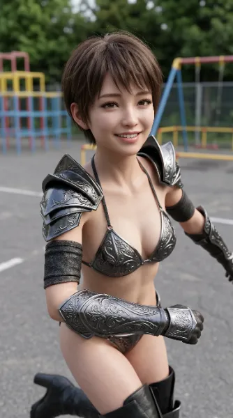 異世界戦士の公園での微笑み～みみたぶのあるエルフの戦士～