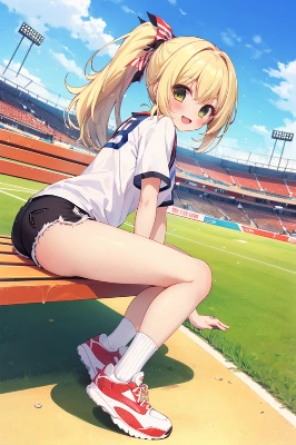 金髪ポニーテール