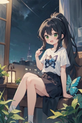 黒髪ポニテ