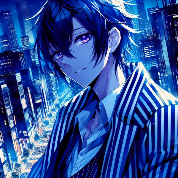 青ストライプ柄な、黒髪短髪男性★その3(4枚)