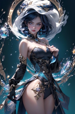 beautiful woman wielding magic