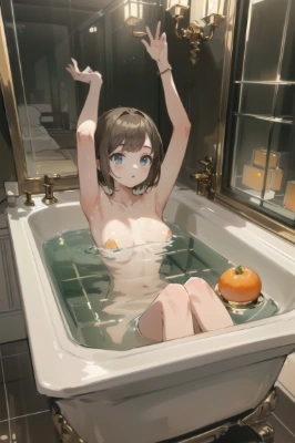 冬至の日に浪漫ガラス張り風呂で柚子湯に入る娘を眺めつつ：①