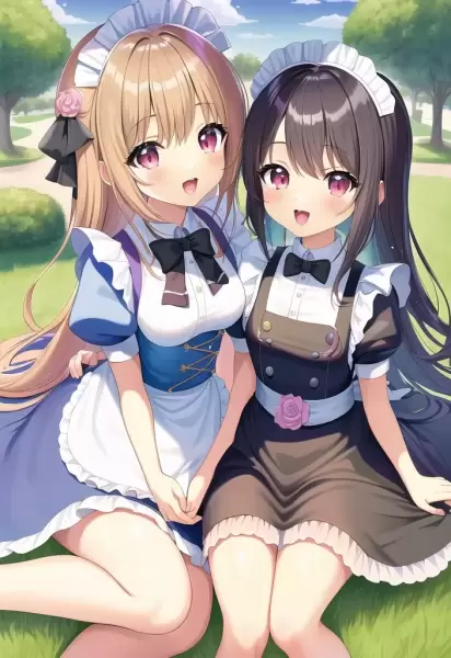 お姫様とメイドさんと公園