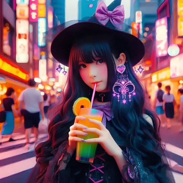 ああ、道の真ん中で飲むメロンジュースは、美味しい🎵