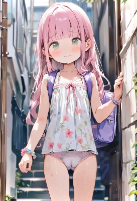 ピンク髪ロング